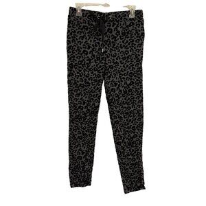 Soma Weekend‎ Black Gray Leopard Print Textured Lounge Pants Size S